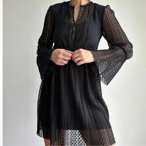 Maje Black Mesh Dress Size 1